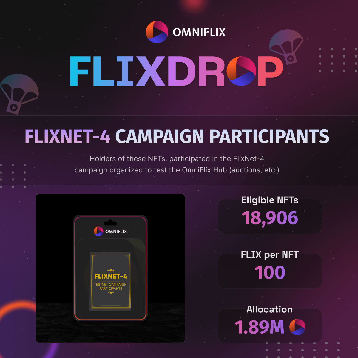FlixDrop: Claim Your $FLIX Tokens Now | OmniFlix Network ⚛️🎬