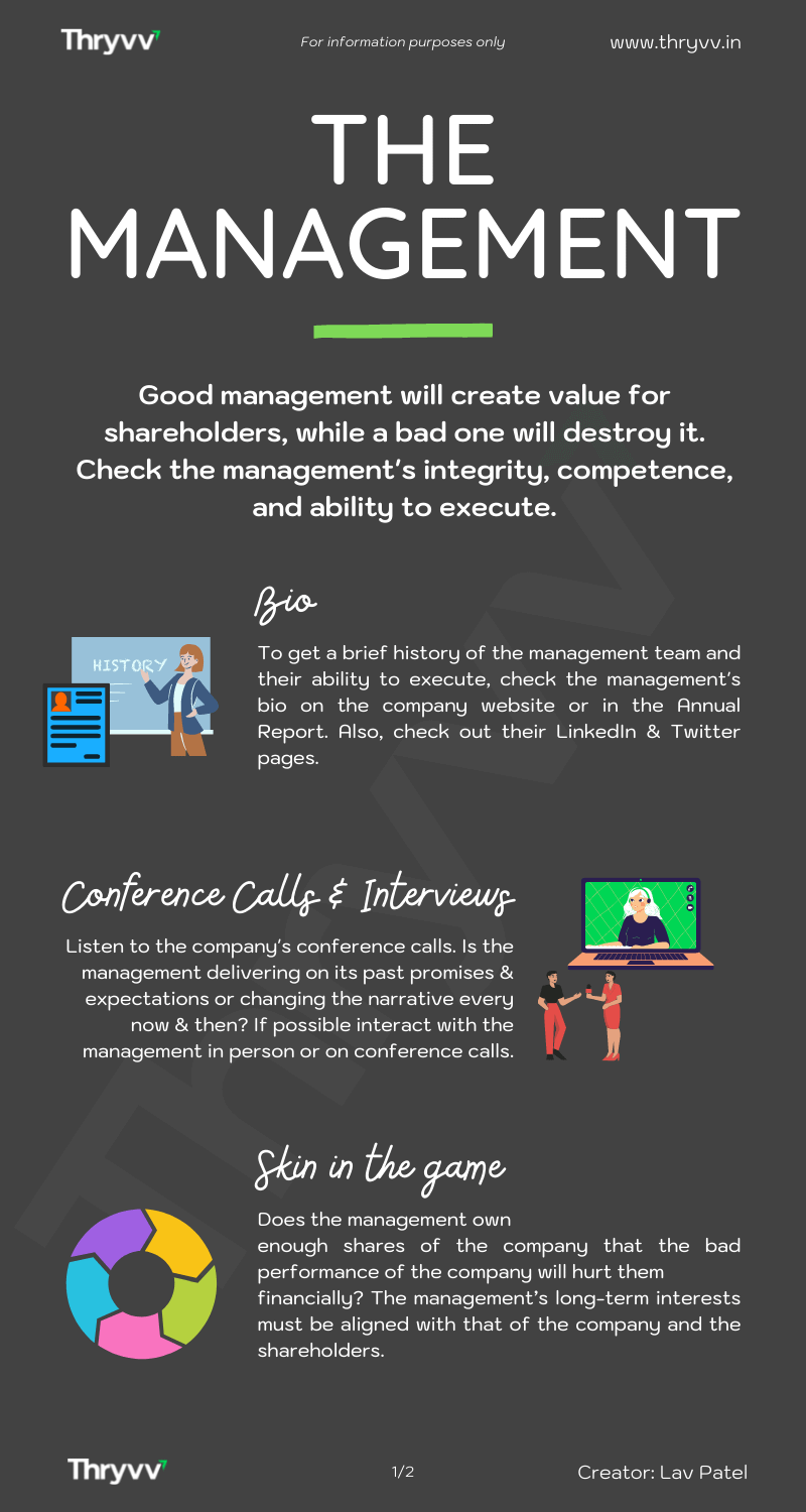 The Management:How can one learn more about the management of a company ...