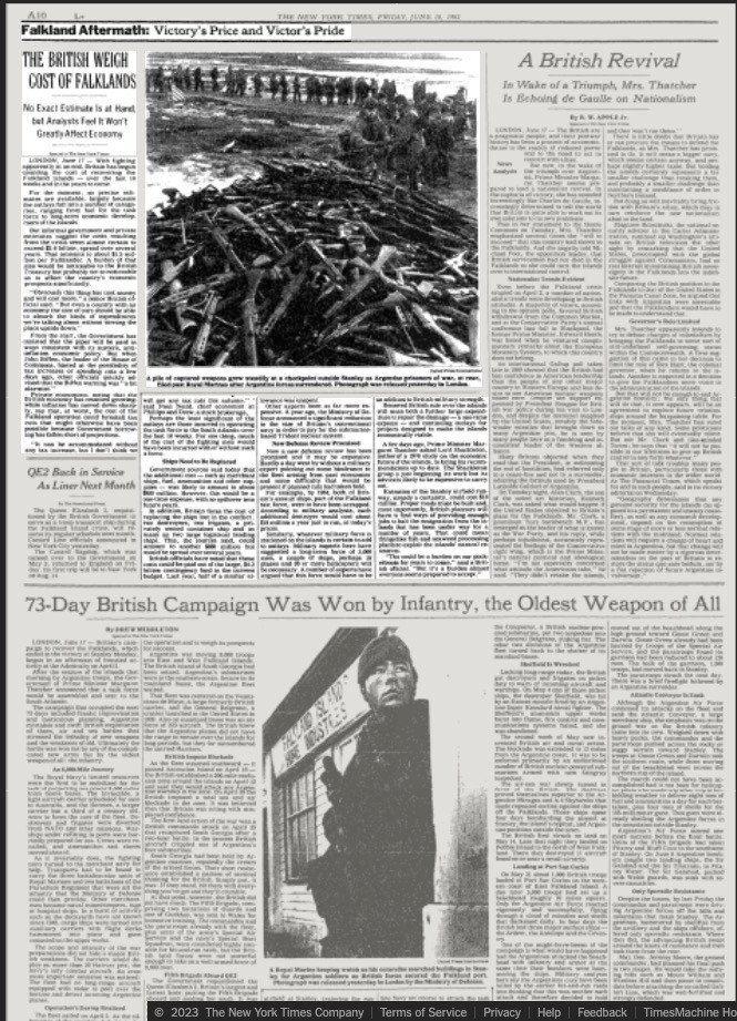 June 18th, 1982: Events of the Falklands War | GMan (Ґленн) ☘️🇬🇧🇺🇦🇺🇸🇵🇱🇮🇱🍊🌻